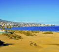 Playa del Ingles on a glorious day, with golden sand and deep blue sea