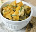 A delicious plate of Jamaican meat stew with pumpkin