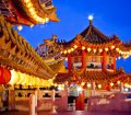 Thean Hou Temple lit up at night in Kuala Lumpur,, Malayasia