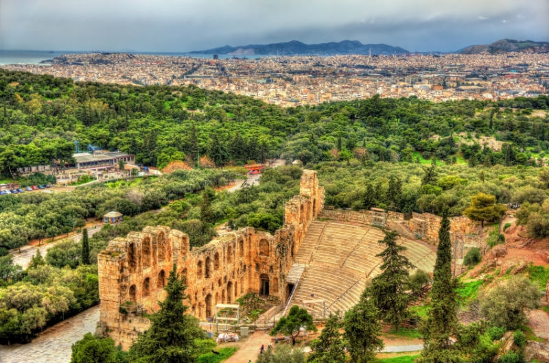 Odeon of Herodes Atticus an ancient theatre in Athens, Greece
