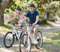 mature couple cycling