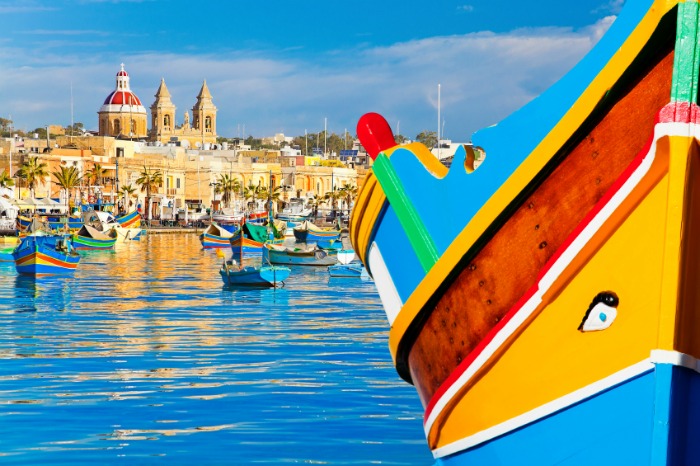 Close up of Colourful Boat in Malta