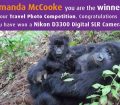 October facebook competition winner - a banner showing Amanda McCooke's name with two gorillas