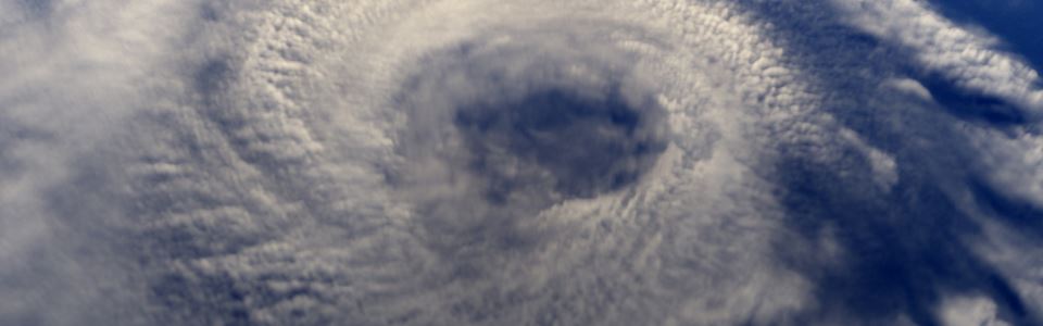 high altitude image of a hurricane