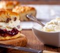 british scone with jam and cream