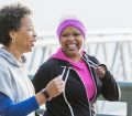 female friends out running together