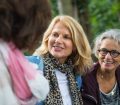 senior female friends walking