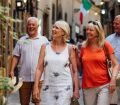 group of seniors exploring old town
