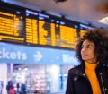 Woman waiting in airport