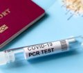 COVID-19 PCR test concept with passport