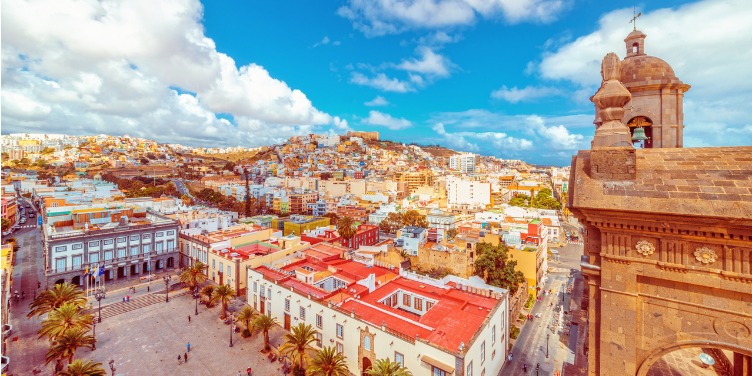 Views over buildings in Old Las Palmas in Gran Canaria