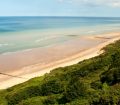 Views of the beach and sea from cliffs on Cromer beach, Norfolk