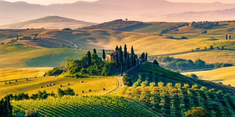 Landscape view of Tuscany in Italy