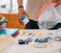 Packing medication for holiday in suitcase